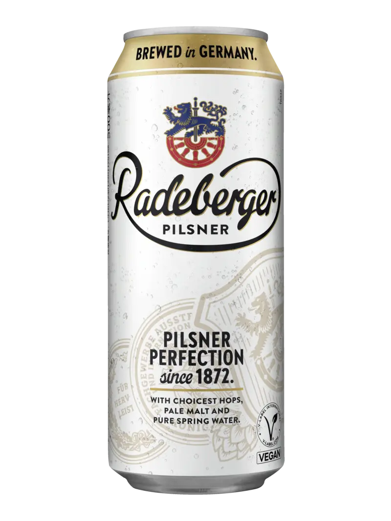 A can of Radeberger Pilsner beer.